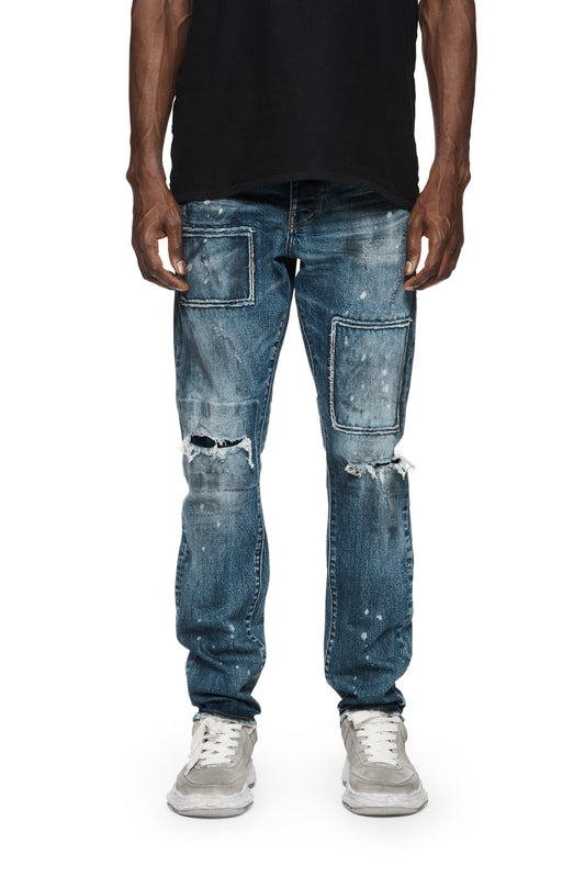 P005 STRAIGHT SLIM JEAN - Vintage Dirty Patch