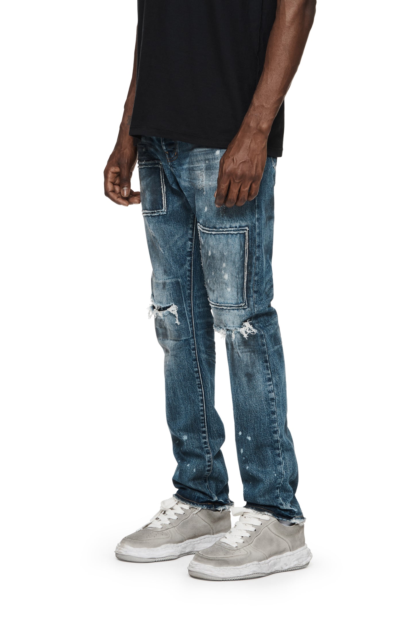 P005 STRAIGHT SLIM JEAN - Vintage Dirty Patch