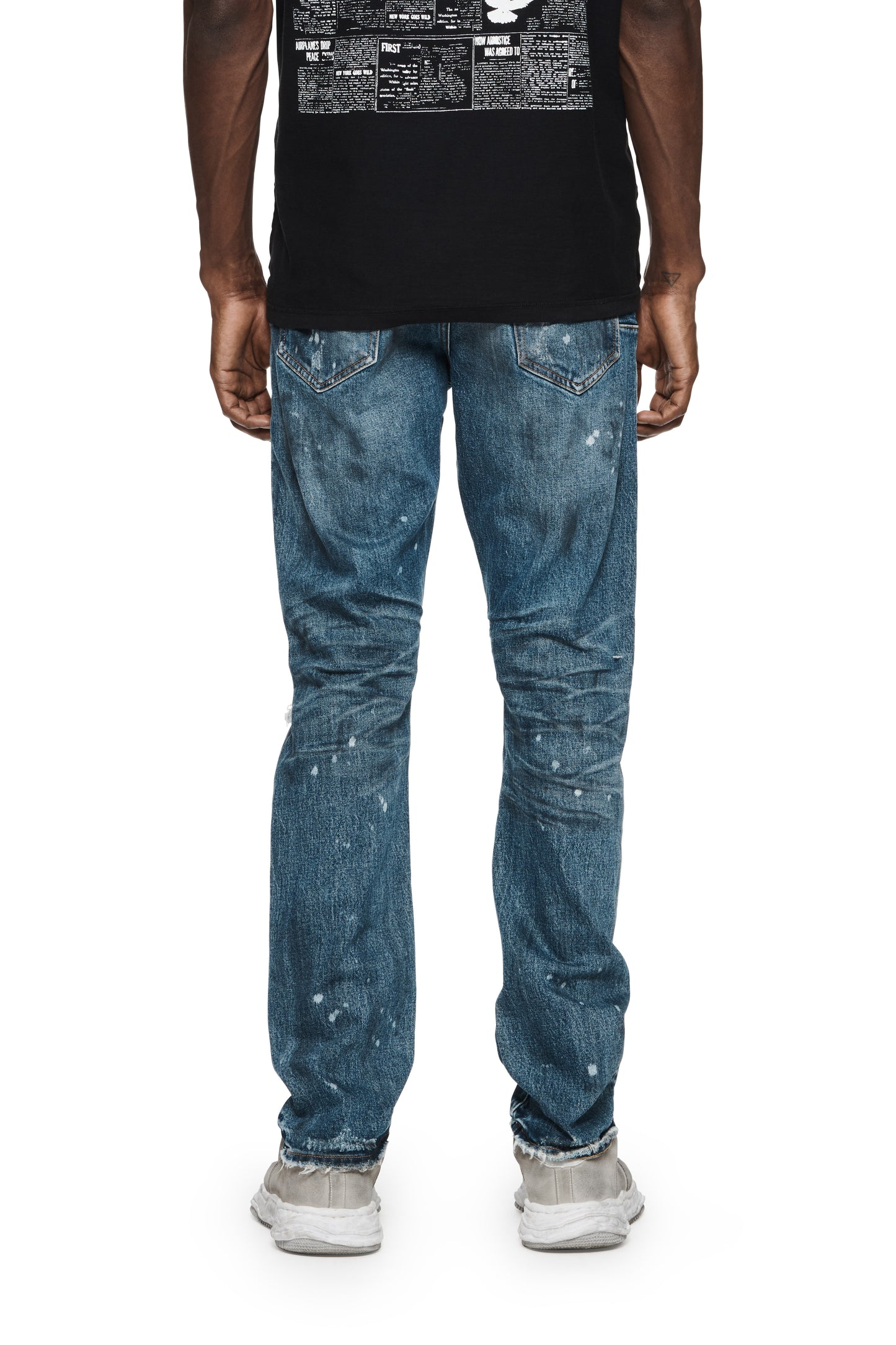 P005 STRAIGHT SLIM JEAN - Vintage Dirty Patch