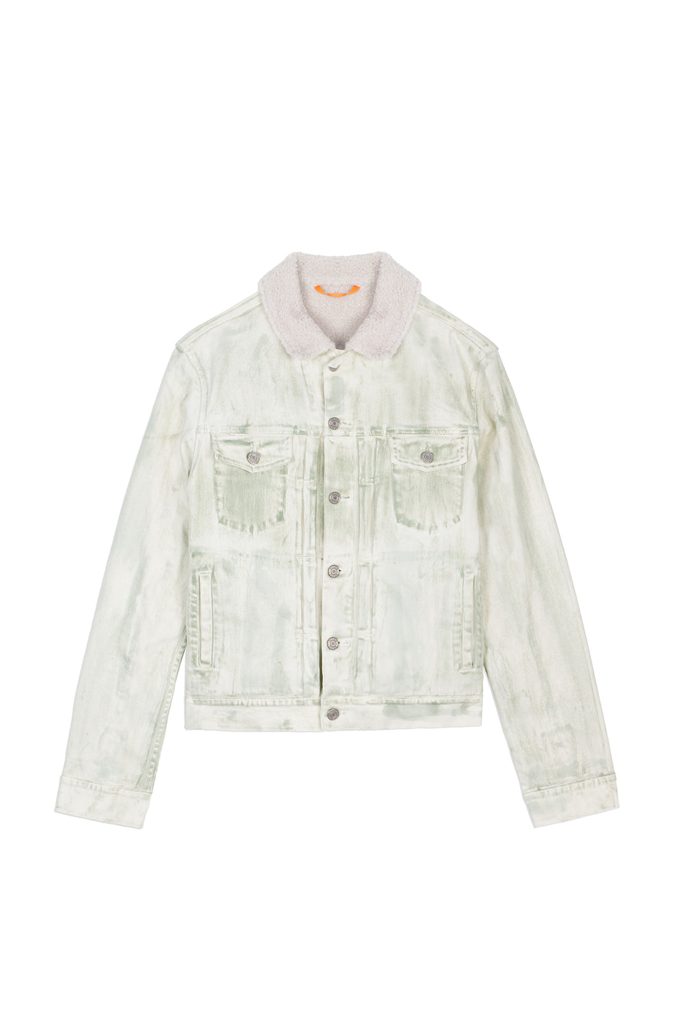 P007 DENIM TRUCKER JACKET - Sherpa Dirty White