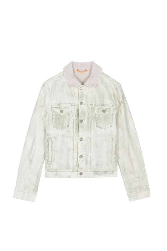 P007 DENIM TRUCKER JACKET - Sherpa Dirty White