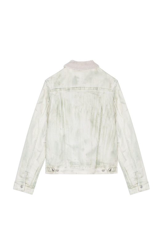 P007 DENIM TRUCKER JACKET - Sherpa Dirty White