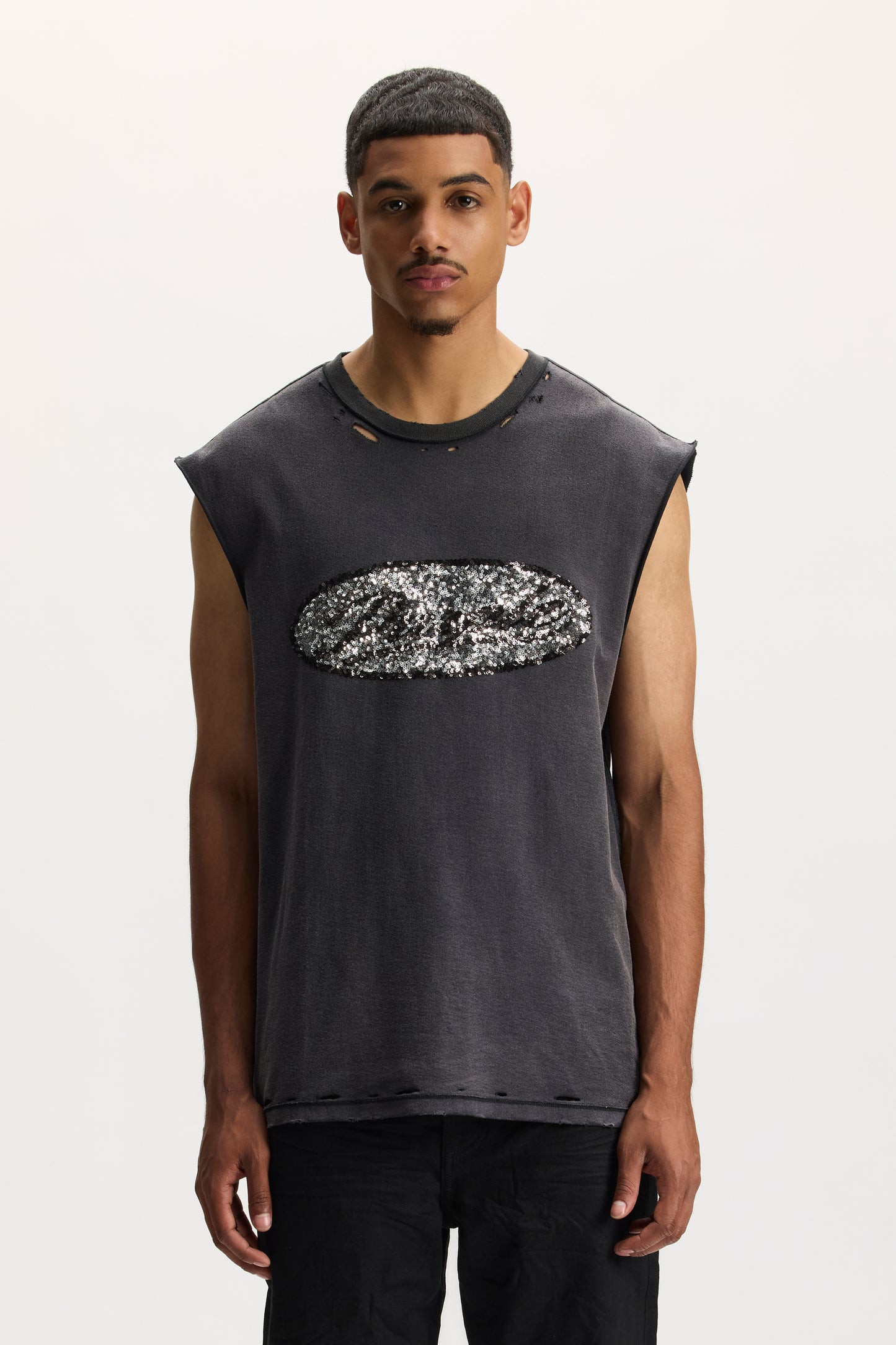 Sequin Script Tank Top