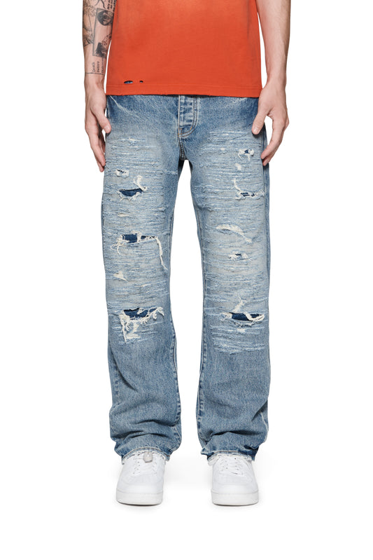zip-embellished straight-leg jeans, Purple Brand