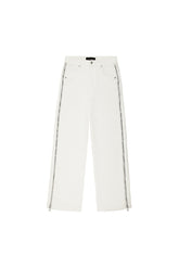 P018 Full Side Zip mid-rise baggy leg denim with full-length side-seam zippers