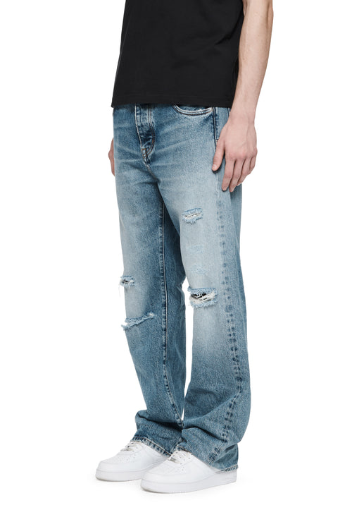 P018 BAGGY JEAN - Indigo Stone Wash Destroy