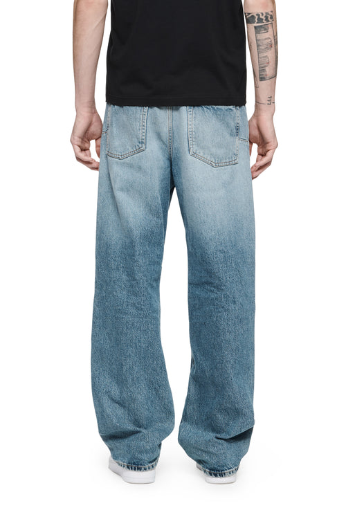 P018 BAGGY JEAN - Indigo Stone Wash Destroy