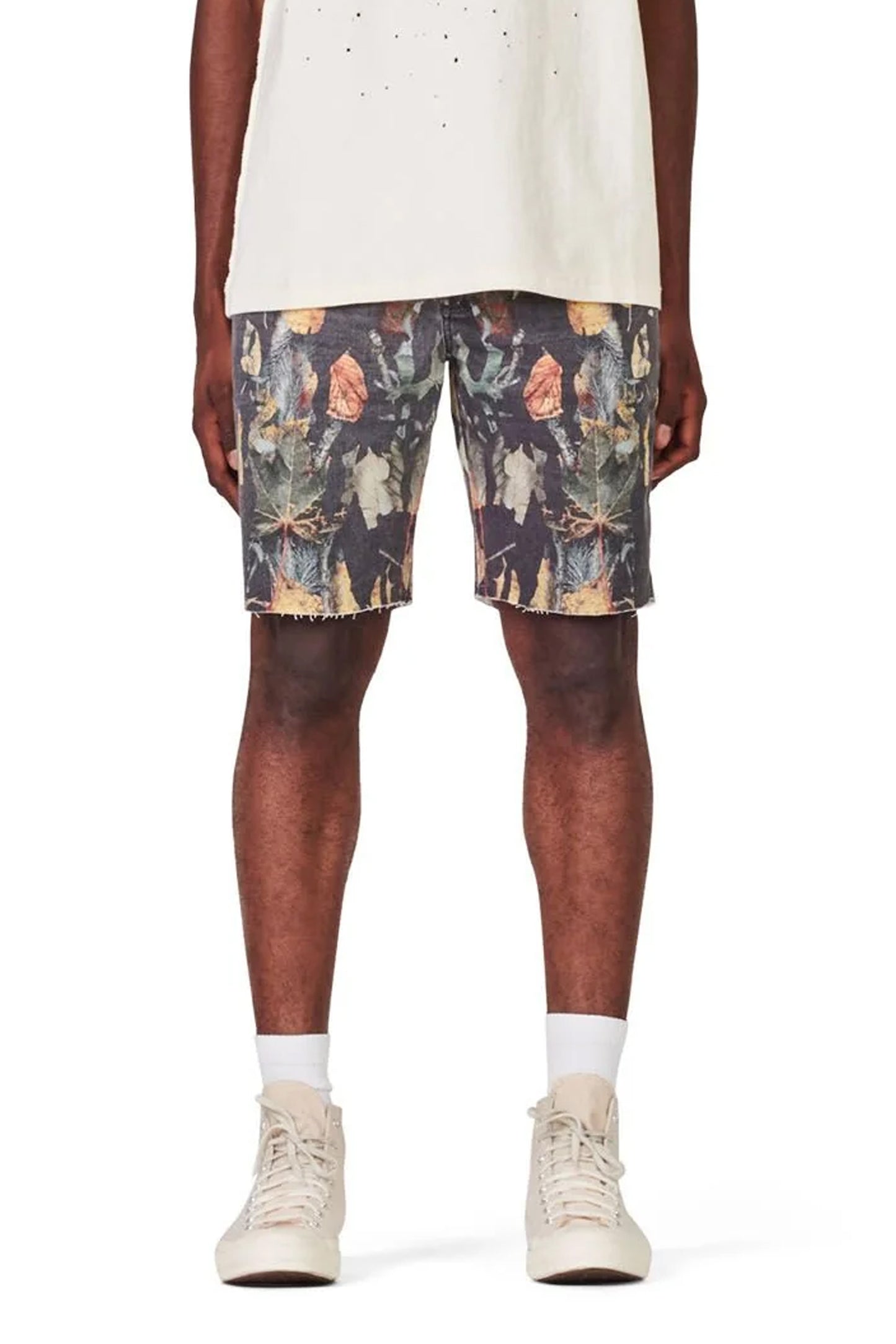 P020 MID RISE SHORT - Exclusive Washed Camo Black Drip