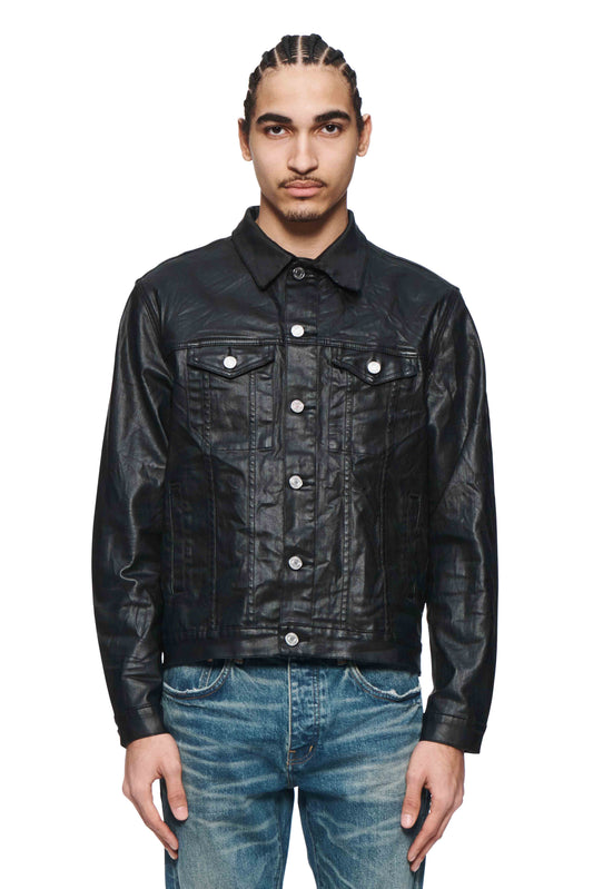 P024 Creased Film Trucker Jacket