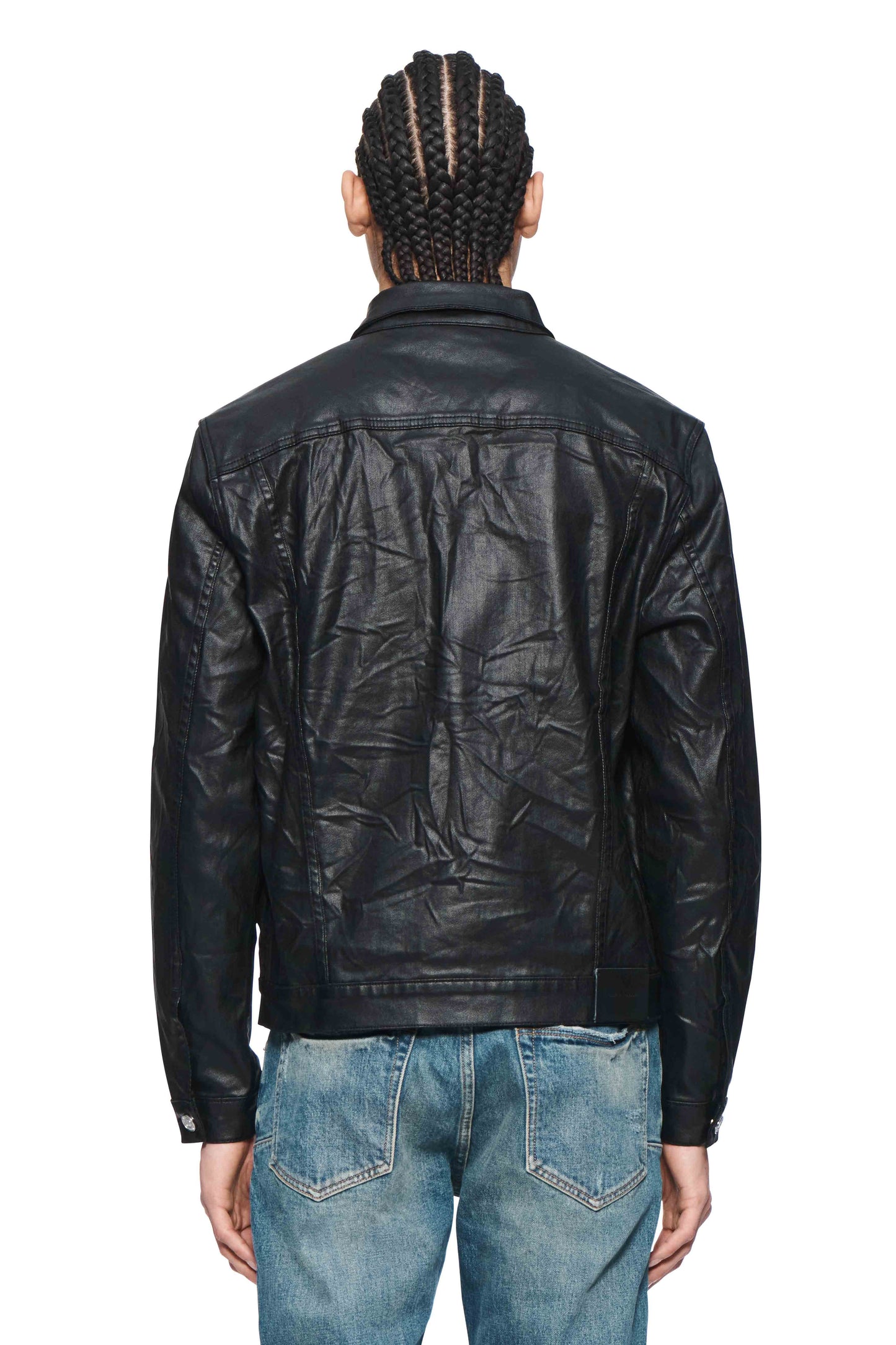 P024 Creased Film Trucker Jacket