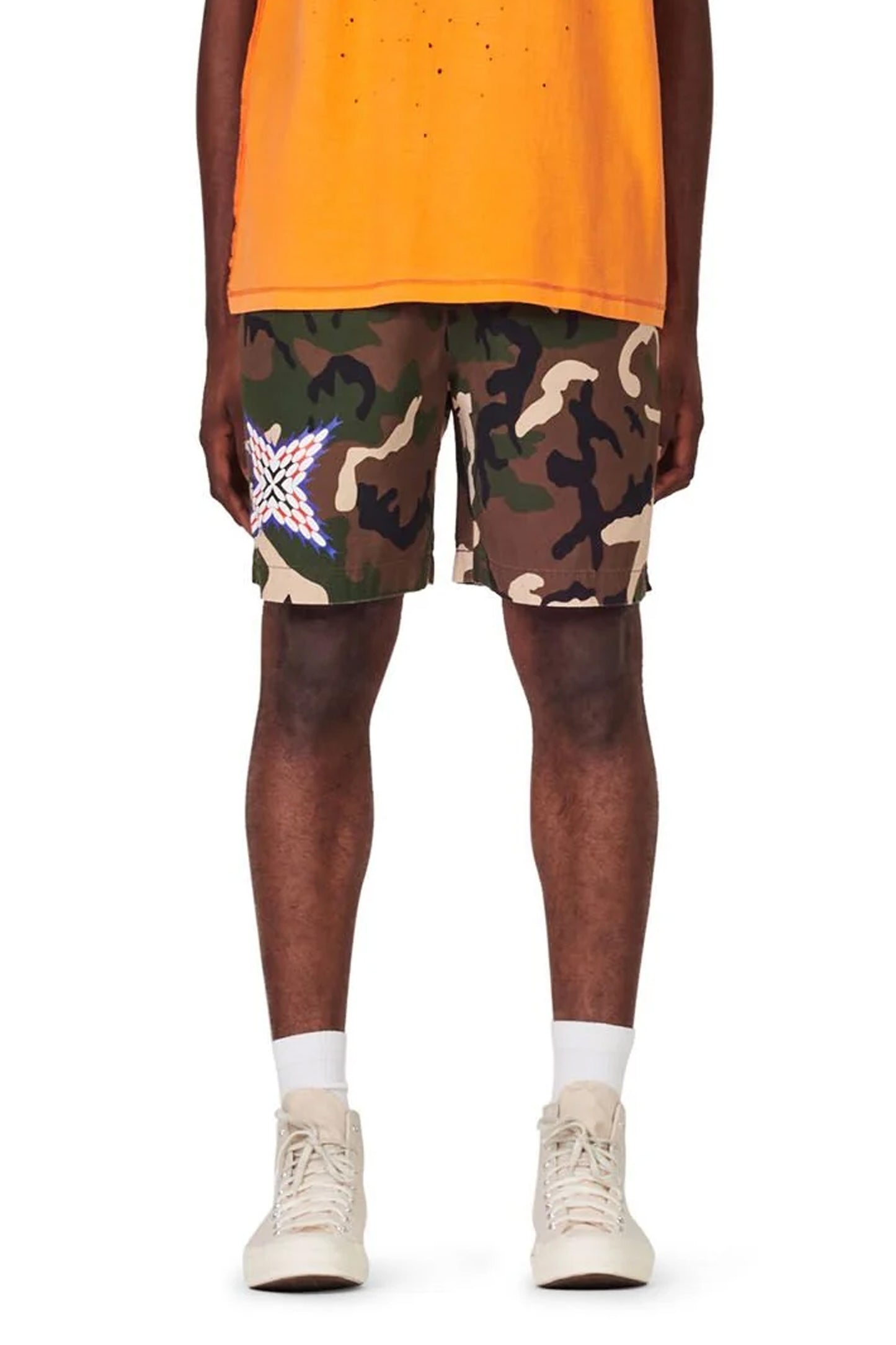 P025 CAMO SHORT - Exclusive Red Star Print