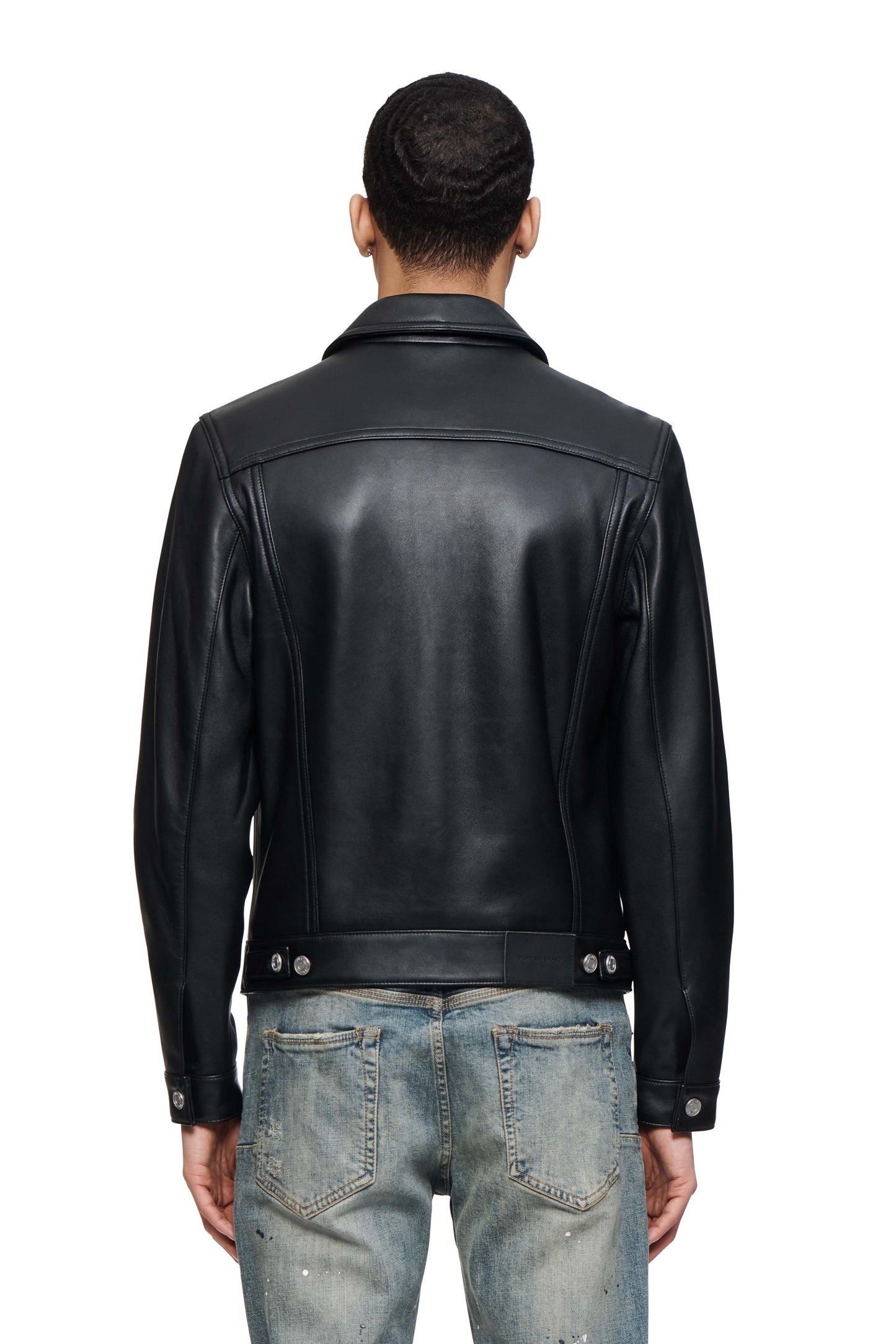 P028 Leather Trucker Jacket