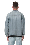 P034 LONG SLEEVE SHIRT JACKET - Indigo Snap Front