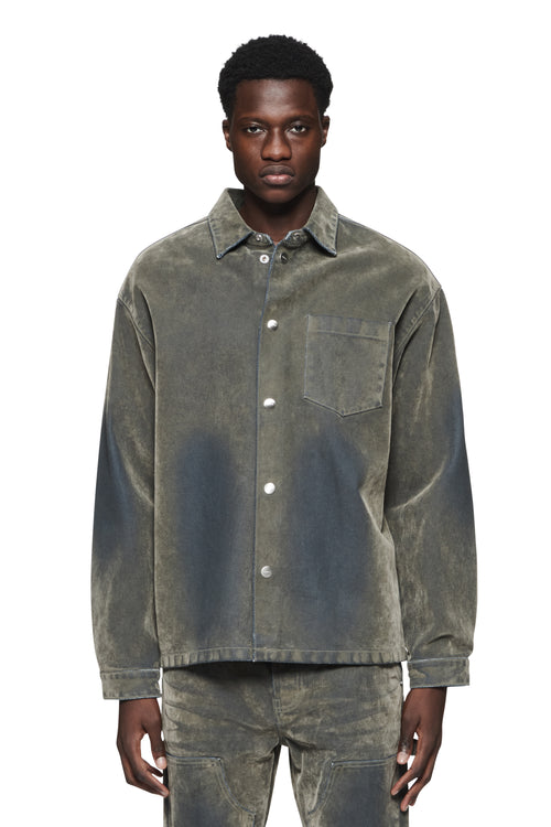 Flocked Shirt Jacket