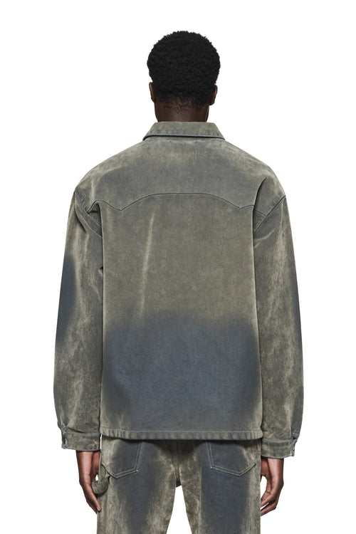 Flocked Shirt Jacket