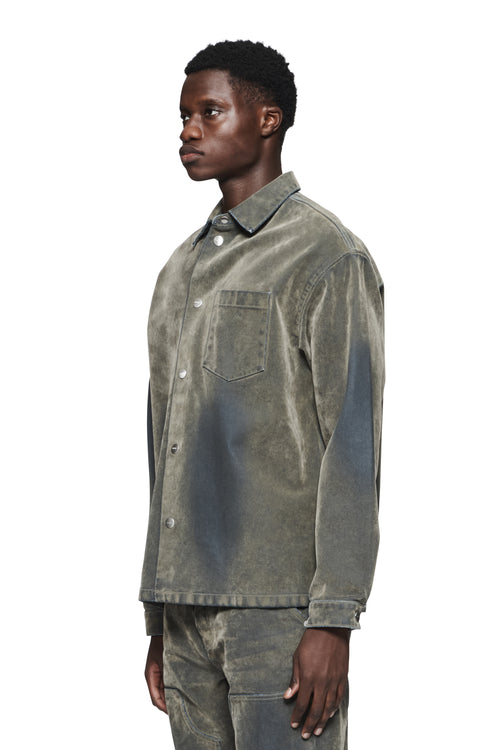 Flocked Shirt Jacket