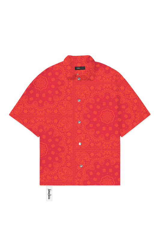 P035 Bandana Print Short Sleeve Shirt