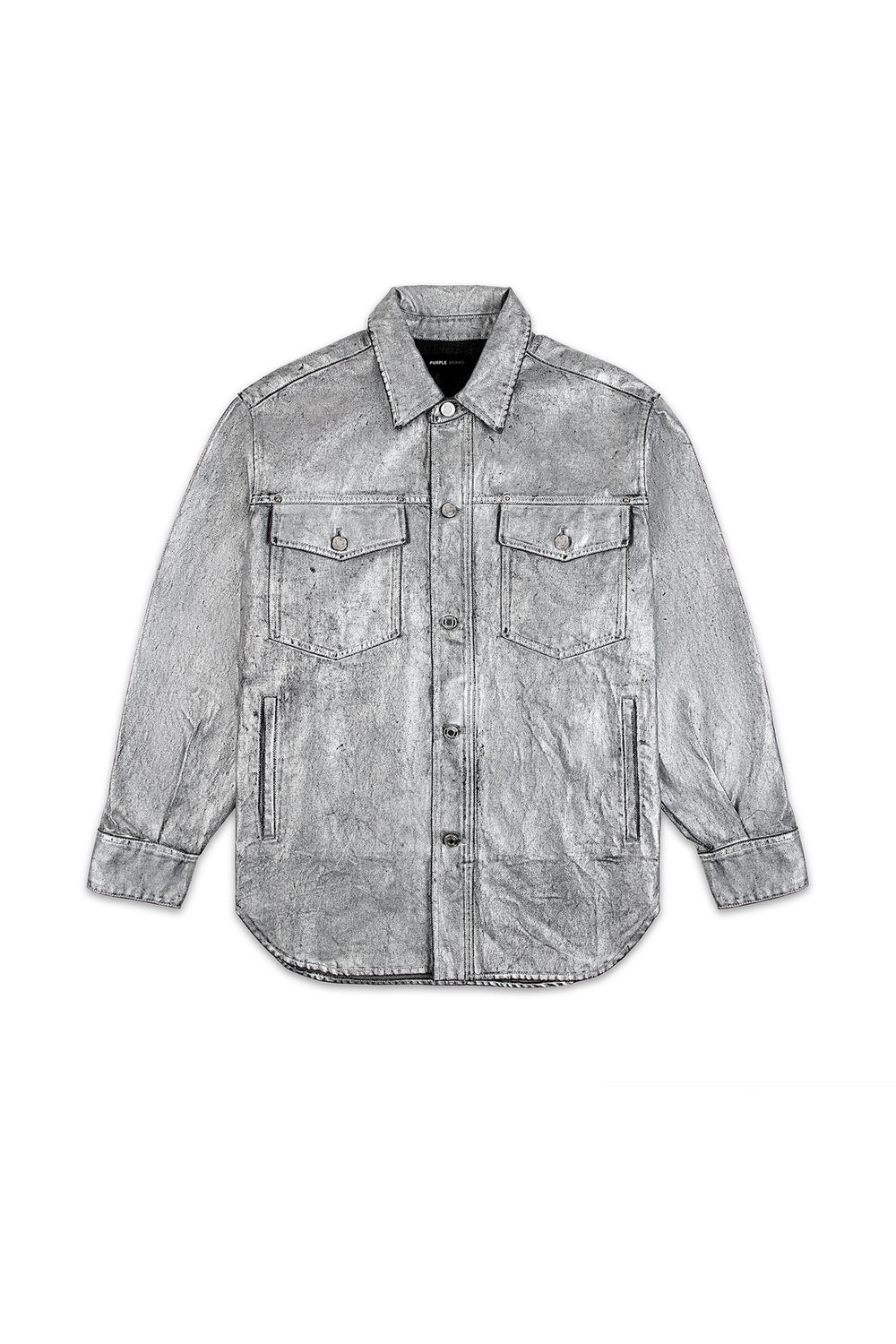 Oversized Silver Denim Shirt