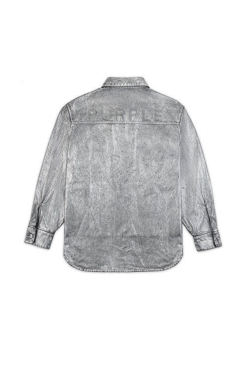 Oversized Silver Denim Shirt