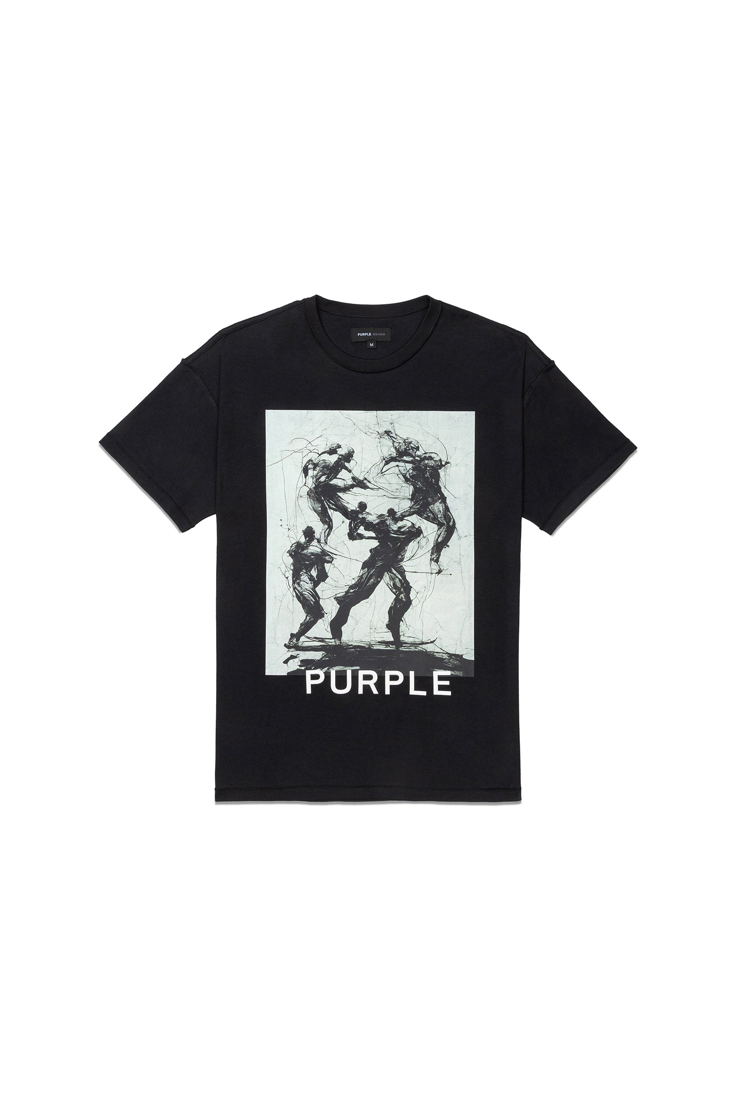 Purple Brand T-Shirt - Bleached Stencil Logo - Black - 800080 – Dabbous