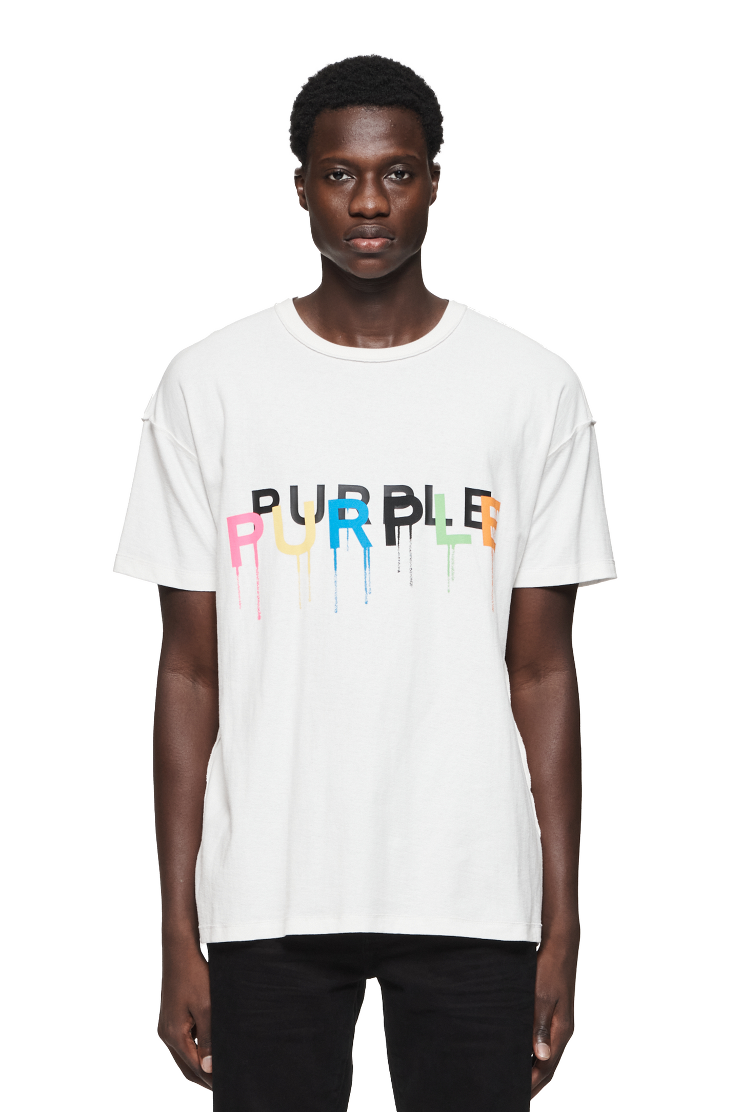 Purple Brand Textured Jersey Gothic Wordmark T Shirt