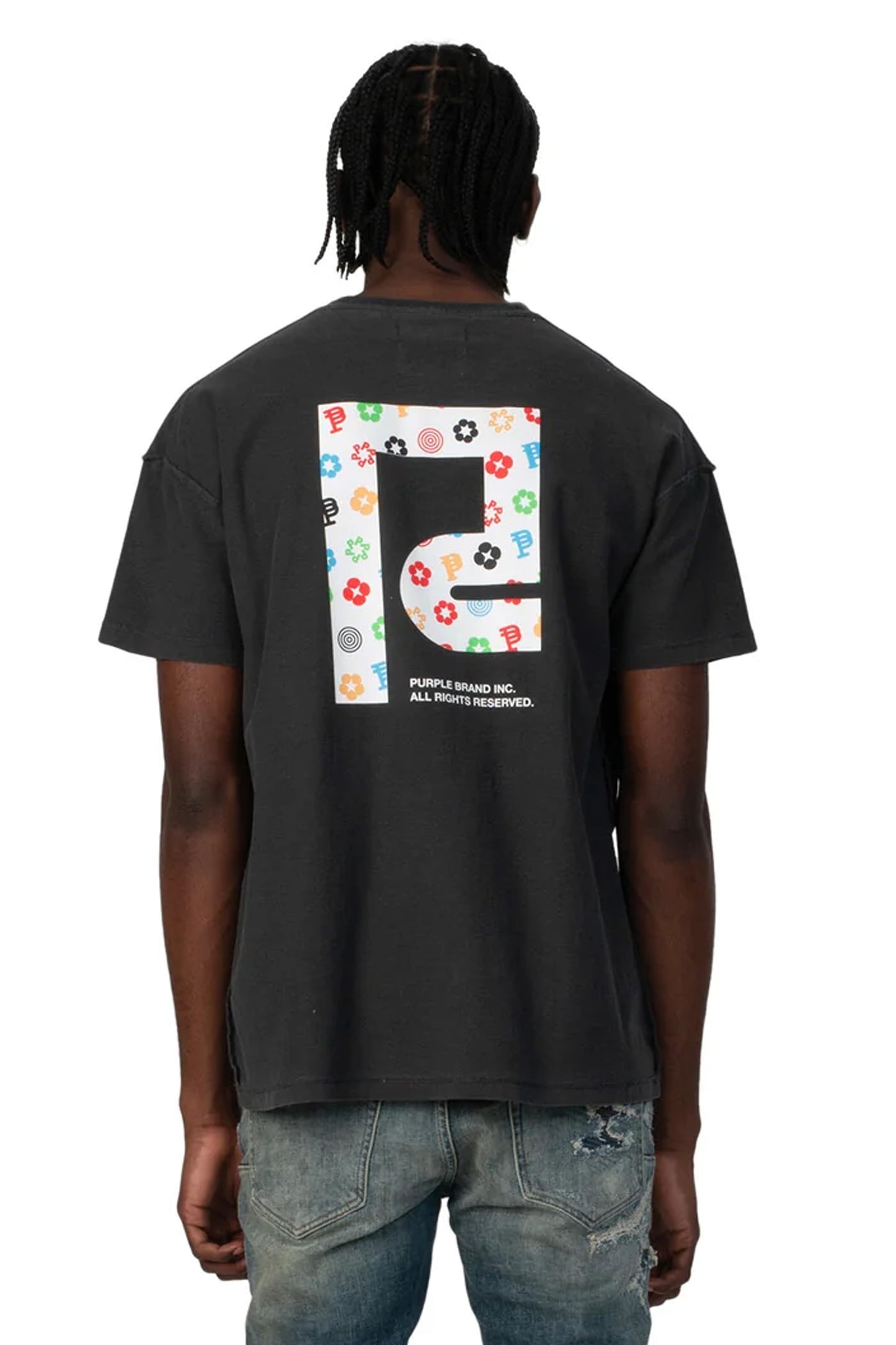 P101 RELAXED FIT TEE - BLACK MONOGRAM ICON