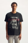 Sunset Paradise Tee regular fit textured jersey with screen print and hotfix crystals