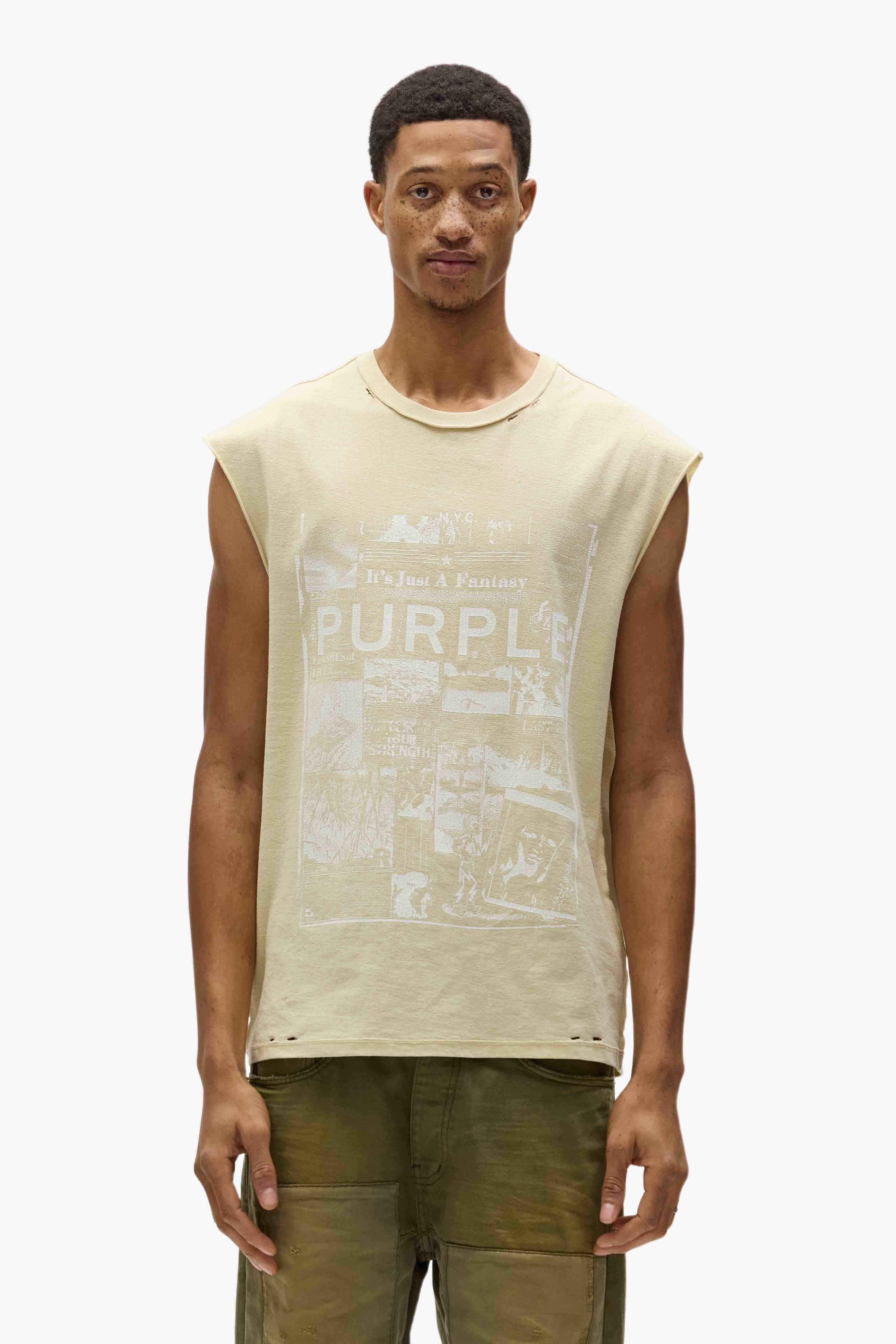タンクトップ PURPLE BRAND Fantasy Tank Top P103-JAGF225-ECRU Fantasy Tank Top – PURPLE BRAND
