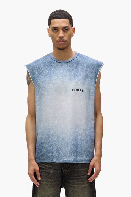 Faux Denim Wordmark Tank Top