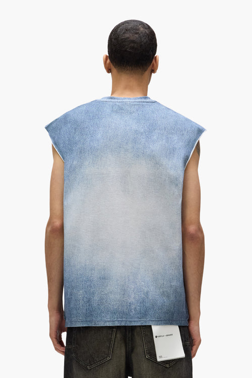 Faux Denim Wordmark Tank Top