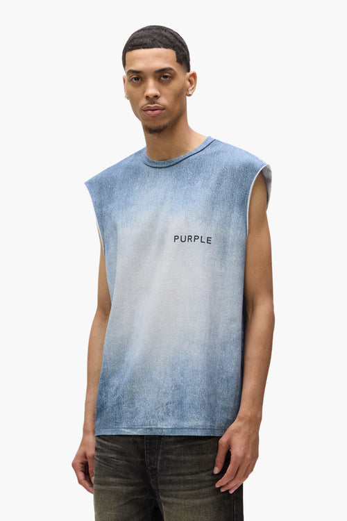 Faux Denim Wordmark Tank Top