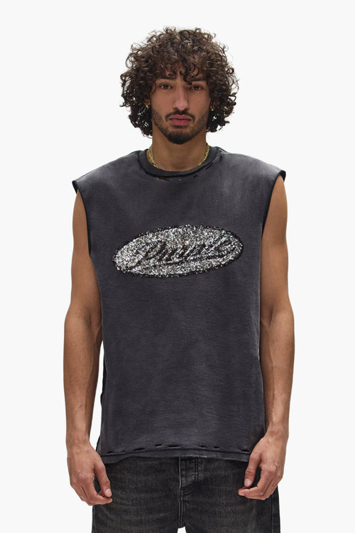 Sequin Script Tank Top