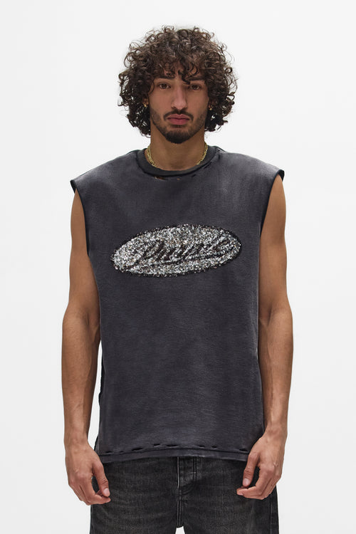 Sequin Script Tank Top