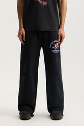 Heavyweights Sweatpants in wide fit with elastic waistband and hard acid wash detailing