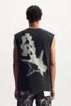 Charm Tank Top Regular Fit Acid Wash Cotton Tee in size S with textured jersey design