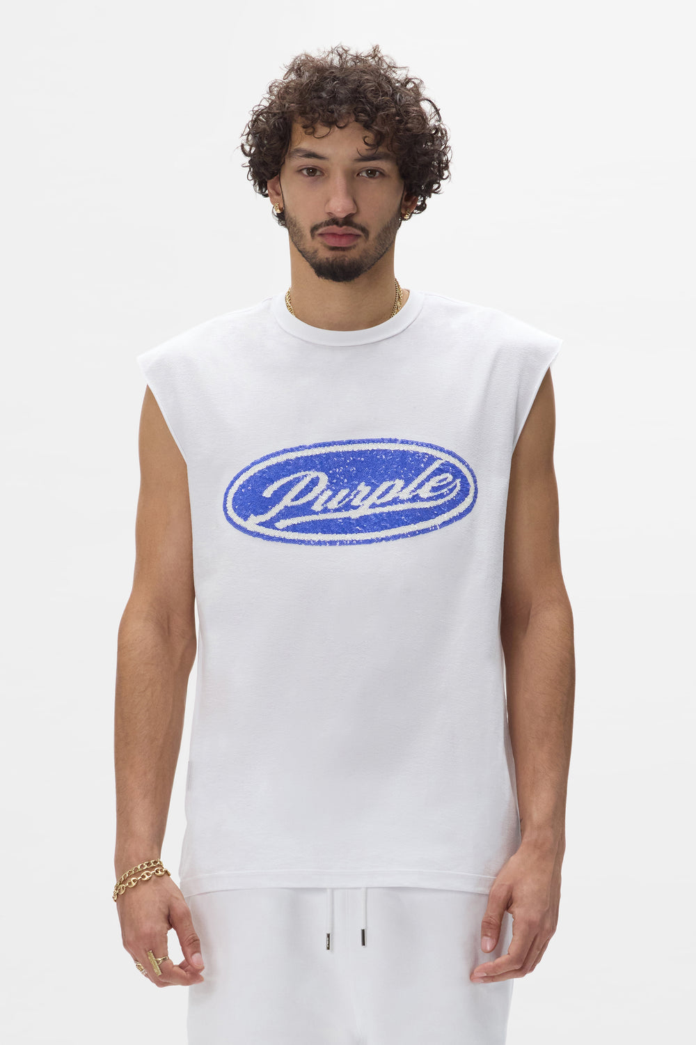 Sequin Script Tank Top