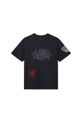 Headbanger Tee white cotton regular fit textured jersey acid wash

