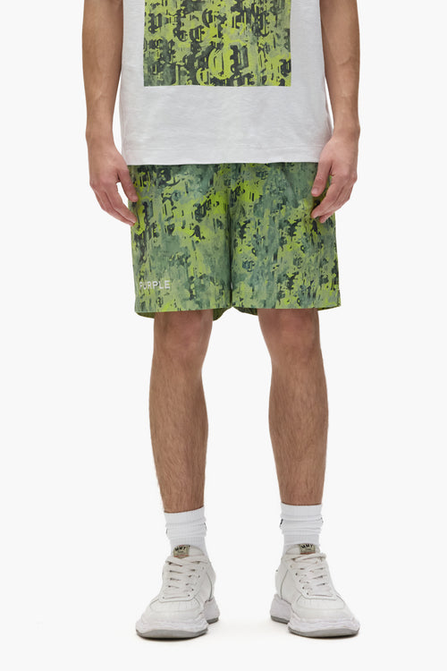 Worn Gothic Camo Swim Shorts
