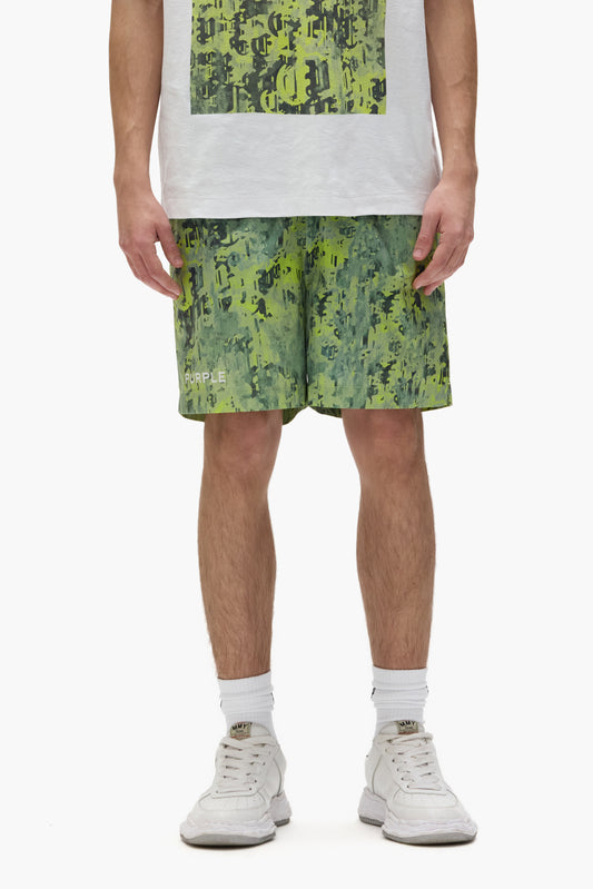 Worn Gothic Camo Swim Shorts