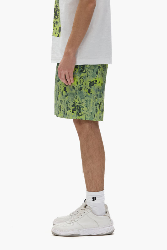 Worn Gothic Camo Swim Shorts