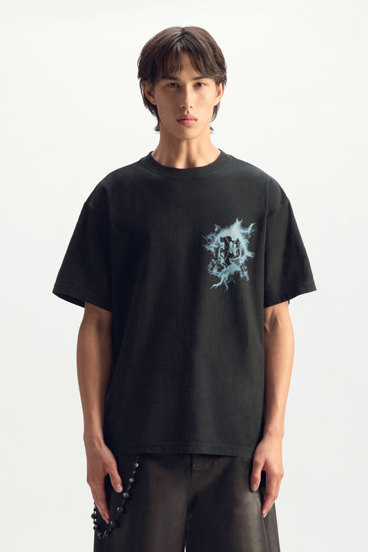 Gothic P Shock Tee in Regular Fit with Digital Print on Textured Jersey, available in various sizes.