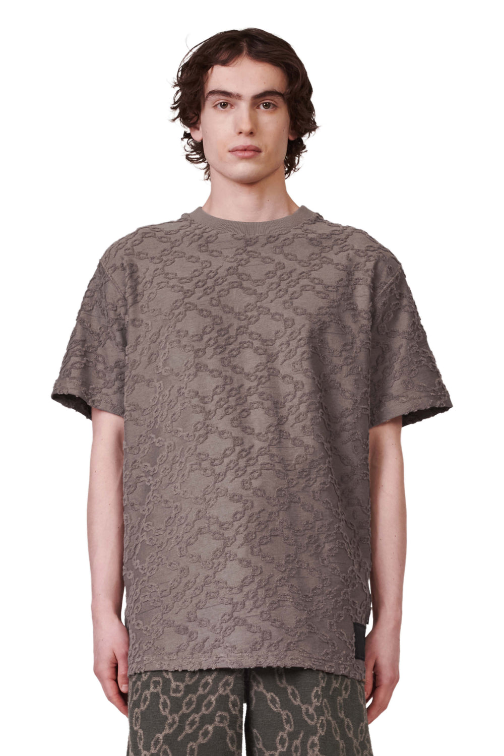 P111 TERRY JACQUARD CREWNECK - Winter Moss