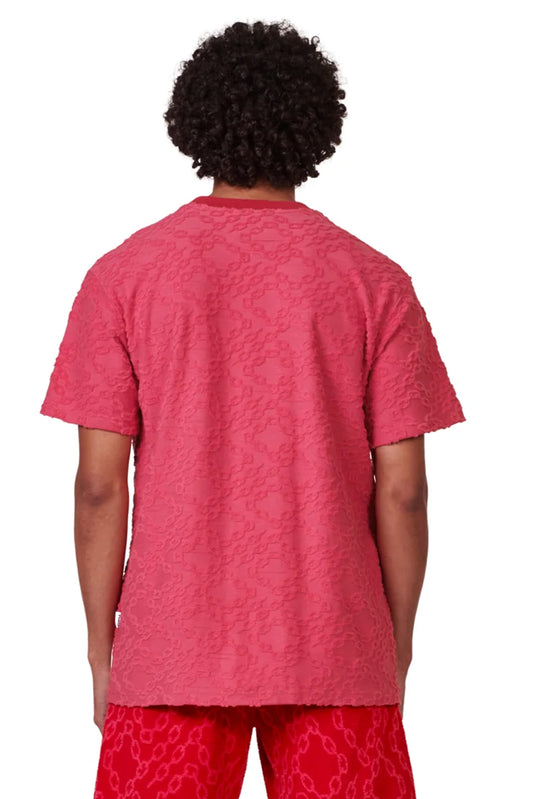 P111 TERRY JACQUARD CREWNECK - Fiery Red