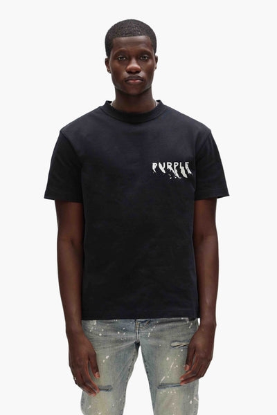 Tシャツ・カットソー PURPLE BRAND 'Liquid Wordmark' T-shirt (P117HBLW125 BLACK) Liquid Wordmark Tee – PURPLE BRAND