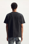 Perforated Mark Tee in acid wash heavyweight jersey, available in sizes XS to 3XL.