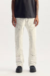 P026 Color Glitter bootcut denim with glitter print, available in sizes 28 to 40.