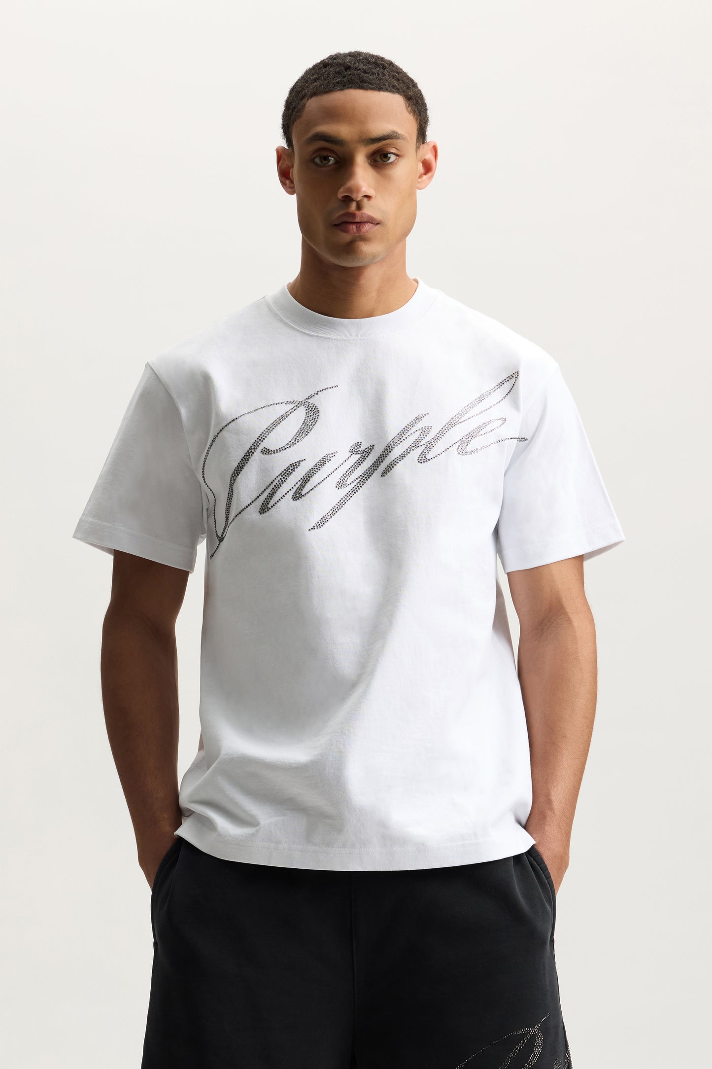 Crystal Slanted Script Tee