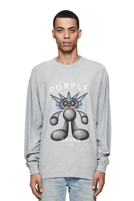 Purple Brand All-Over graphic-print Cotton T-Shirt - Grey