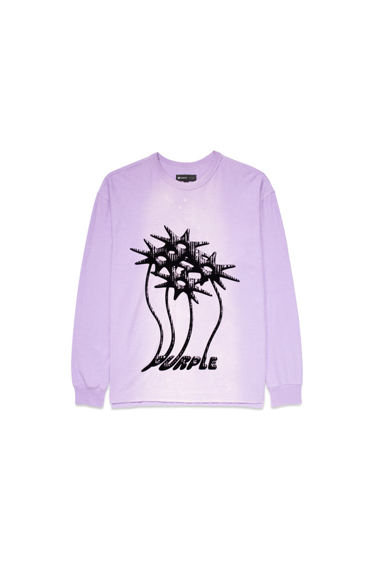 Flower Palm Lavender Long Sleeve Shirt