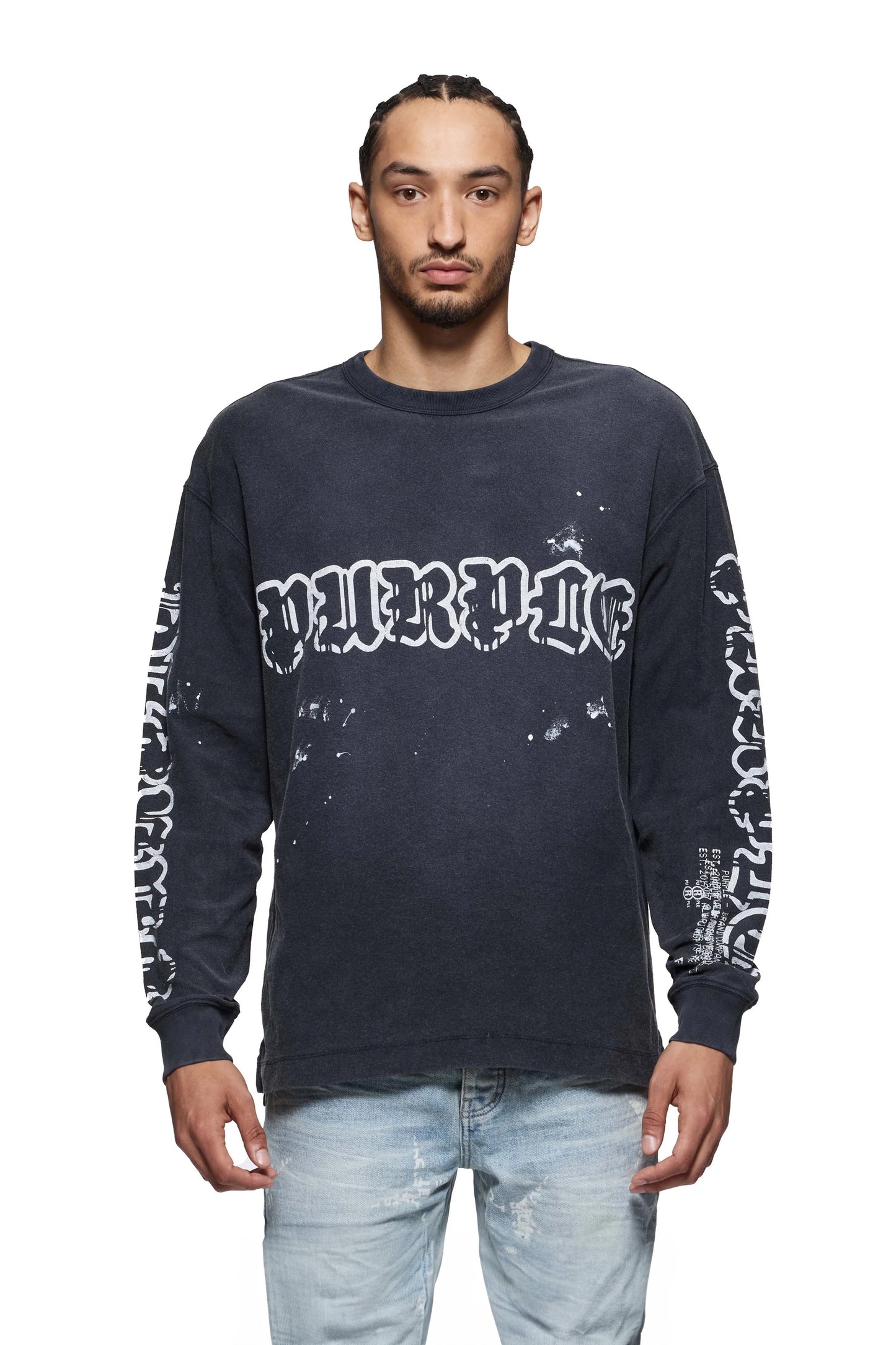 Worn Gothic Wordmark Long Sleeve Tee